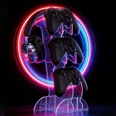 PS5/PS4/PS3/PS2/Switch Pro/Xbox 게임 컨트롤러 헤드폰 디스플레이 스탠드에 적합, 03 명확하다