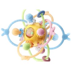 寶寶手搖鈴固齒器 曼哈頓球 矽膠咬咬球 嬰幼兒益智玩具 防吃手附收納盒, 1套裝