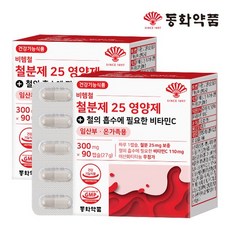 비헴철 철분제 25 영양제 철의 흡수에 필요한 비타민C 임산부 온가족용 2박스 (180캡슐), 90정, 상세설명 참조