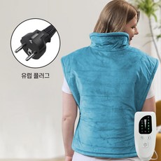 목 어깨 허리 등 온열 패드 전기 온열패드 효도선물 온도 조절 물세탁 가능 90*58CM, 그레이