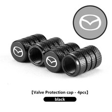 자동차 휠 타이어 밸브 캡 스템 에어더스트 방수 악셀라 데미오 아텐자, 10. MAZ-01W-black-4PCS-, 1개