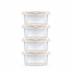 DAMDA 담다톡 전자레인지 보관용기 냉동밥, 4개, 정사각1호(350ml)