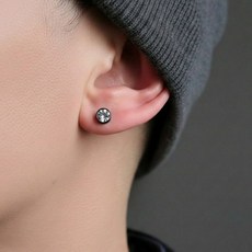 남자 블랙 귀걸이 심플 큐빅 cubic Simple