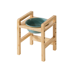 마브펫 강아지 대형견 높이조절 원목 식기 밥그릇, 1구세트-L사이즈, 1개, 다크그린