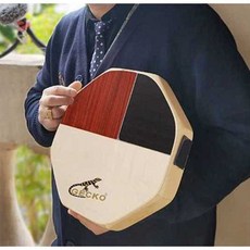 무릎카혼 휴대용 미니 여행 리듬 카혼 시니어악기 상자 타악기 전통 나무 사각 드럼 취미, 03. 쌍방고