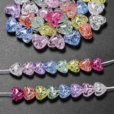 투명 하트 비즈 재료 만들기 키링 팔찌 악세사리 공예 부자재 끈갈피 DIY