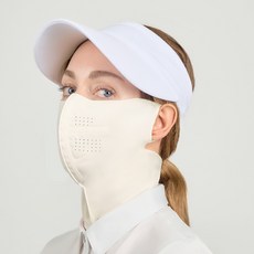 LN마스크 UV자외선차단마스크 얼굴햇빛가리개 골프마스크 자전거 러닝 등산, 아이보리, 1개