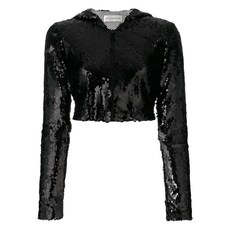 페이스커넥션 cropped sequinned jacket