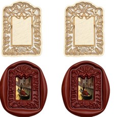 프레임 왁스 씰 스탬프 3D 양각 릴리프 조각 헤드 및 나무 손잡이 스탬프 키트용 봉투 레터 결혼식 초대장 장식 (2O), 2A