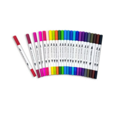 블루마토 듀얼 팁 브러쉬 펜 24색 DTB003, 1개, 0.4mm펜세트(24색)