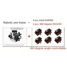 로봇용 실버 6 DOF 로봇 금속 합금 암 클로 MG996 DIY 키트 교육 Ps2 프로그래밍, 5 KIT 3 360 degrees, A