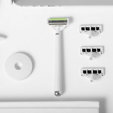 颳鬍刀 手動颳鬍刀 傳統颳鬍刀 安全手動颳鬍刀 剃鬚刀 手動不傷剃須 老式颳衚剃須刀手動高檔白色禮盒颳衚子手動學生版新款, 1個, 8201/白/1支+4頭