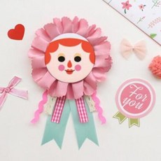 아트박스/도토리클래스 감사광목브로치_핑크5set, 본품