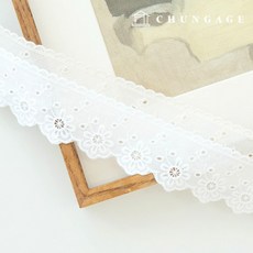 레이스원단 자수 레이스천 면011 야생화 양면레이스 2종, 2. 화이트