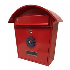 圓頂信箱 36.5x13x37cm 波斯花信箱 郵筒, 圓頂紅-紫波斯