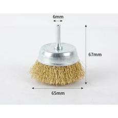 2023 새로운 50mm/60mm/75mm 스틸 와이어 브러시 황동 도금 휠 드릴 로타리 녹 제거 연마, 03 W-65mm, 02 W-65mm
