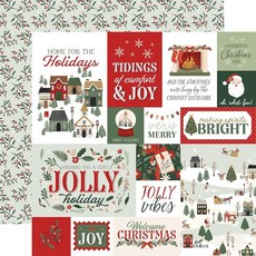 Echo Park Paper 크리스마스 빌리지: 멀티 저널링 카드 30.5x30.5cm 패턴 용지 198781