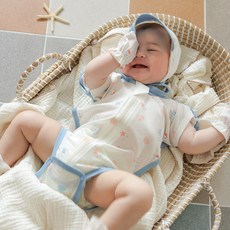 메르베 신생아 속싸개 메쉬 스와들 수트 모로반사방지 태열방지 나비잠
