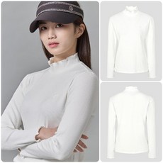 국내백화점 빈폴골프 골프바지 치마 SS25 여성 하이넥 티셔츠 - 아이보리 (BJ5141A010) 골프웨어 골프복