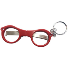 키테라 캠핑 낚시 등산 키링 미니가위 접이식 휴대용 안경형 메가네 합사가위 열쇠고리형 스테인리스 일본산, 레드, 1개