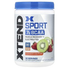 XTEND Sport 7G BCAA Strawberry Kiwi Splash 엑스텐드 스포츠 7G BCAA 스트로베리 키위 스플래쉬, 345g, 5개