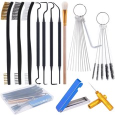 카뷰레터 클리닝 키트 33피스 스테인리스 스틸 탄수화물 제트 클리닝 도구 세트 듀얼 브러시와 후크 4개 고밀도 나일론 오토바이 제트 잔디 깎는 기계 용접 토치 팁 클, 카뷰레터 클리닝 키트, 33피스 스테인리스 스틸 탄수화