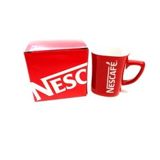네스카페 블랙커피 도자기 머그잔, 레드, 1개