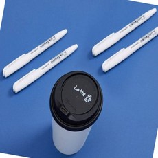 싸인펜 네임펜 흰색 사무용 흑색펜 학교 12p, 본상품