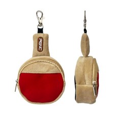 패기앤코 탁구라켓 모양 3구 탁구공케이스 탁구볼 파우치 탁구라켓 키링 db-005, 1개