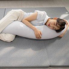 더베딩샵 냉감 S자 바디필로우 솜포함 안고자는 롱쿠션 바디베개 다리쿠션, 그레이