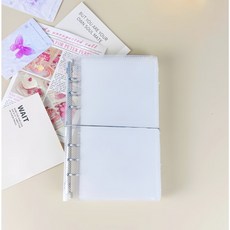 현금바인더 속지 지퍼백 세트 현금 챌린지 용돈바인더 A6, 바인더(단품), 화이트