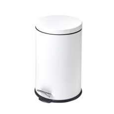 할메이드 인테리어 무소음 원형 페달휴지통 종량제 쓰레기통 5L 12L 20L, 1개, 12L 무광화이트