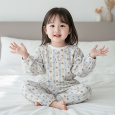 몽실이 투버튼 거즈면 긴팔상하복