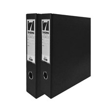 희망사무포인트 D링 합지 바인더 7cm 3공, 흑색, 2개