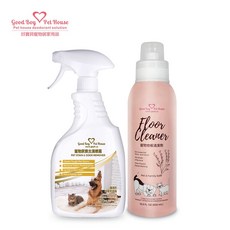 【GBPH好寶貝】居家潔淨雙入組 寵物地板清潔劑500ml+尿痕去漬除臭噴霧500ml, 1個