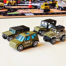 軍事戰備車合金車四台組，軍事越野車、吉普車、戰車等多款模型，合金材質堅固耐用，激發孩子們的軍事夢想, 1個, 4台一組