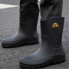 투니스 남성 심플 쿠션 미끄럼방지 미디 레인부츠 3cm