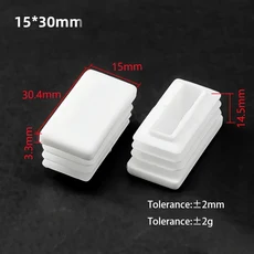 흰색 PP 플라스틱 테이블 의자 발 커버 15x15 100x100mm 사각형 파이프 플러그 보호 가구 Thickenes Leg Pa, 04 80Pcs, 02 15x30mm