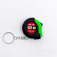 肥婆奶奶 捲尺鑰匙圈 迷你捲尺 隨身捲尺 小捲尺 背包吊飾 生日禮物 交換禮物 小廢物 上課無聊小玩具, 綠色, 1個, 1m