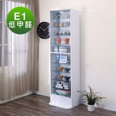 加深40低甲醛台灣製展示櫃180CM 收納櫃 置物櫃 玻璃櫃 模型櫃 公仔櫃 包包櫃 GK BO068, 木背板-白色(玻璃隔板)