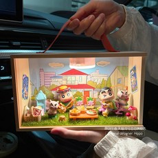 蠟筆小新系列盲盒擺件，經典動漫周邊，送禮佳品, 1個, 二代蠟筆小新春遊季【充電款】