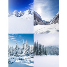스튜디오 배경지 유튜브 설산 설경, 2x1.5m, 1개, 화이트 B