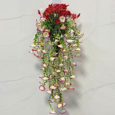 掛牆仿真牽牛花藤蔓裝飾, 牽牛花藤粉色春草紫大紅色, 1個