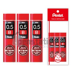 펜텔 아인슈타인 HB/B 샤프심 3개 세트(펜텔 전용 포장 케이스/ 선물용), 아인슈타인 C-275-B 0.5mm 3개 세트