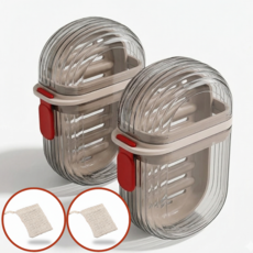 루네아 휴대용 비누케이스 수영장 헬스장 비누곽 2개 + 비누망 2개 세트