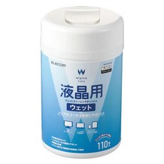 ELECOM 50枚/110枚 無酒精液晶螢幕擦拭巾 喵之隅 螢幕清潔濕巾 手機/平板/電腦適用, 1個, 110枚, 110張