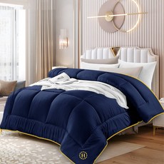 加厚保暖絎縫設計絨毛被芯 附收納袋, 藍色