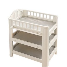 多功能嬰兒尿布台附儲物空間，寶寶換尿布護理台，育嬰收納整理台, 單色