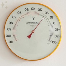 벽걸이 원형 눈금 표시 실내 온도 측정 계측 기구 사우나 목욕탕 수영장 탈의실, 히트원 온도계 화이트