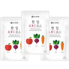 물한방울 넣지않고 국내산 갈아만든 리허브 한입ABC쥬스, 30개, 100ml, 물 한방울 넣지않고 국내산 갈아만든 한입ABC주스